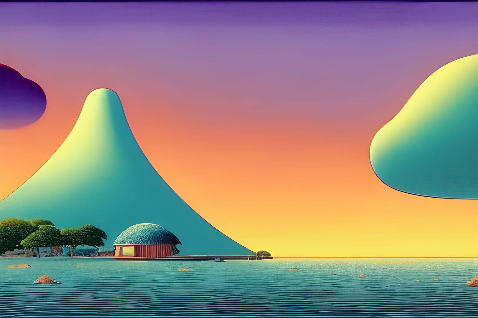 Surreal Dystopian Dreamscape with Hovering Islands