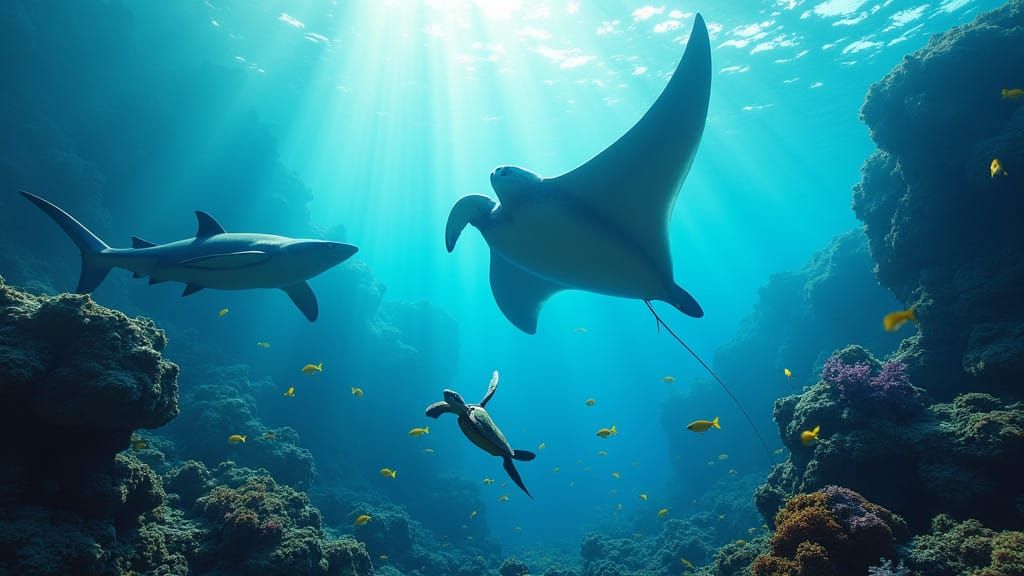 Surreal Oceanic Dreamscape Unveils Majestic Marine Life