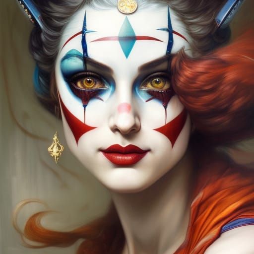Hyperrealistic Harley Quinn Nude Portrait, Detailed Sci-Fi A...