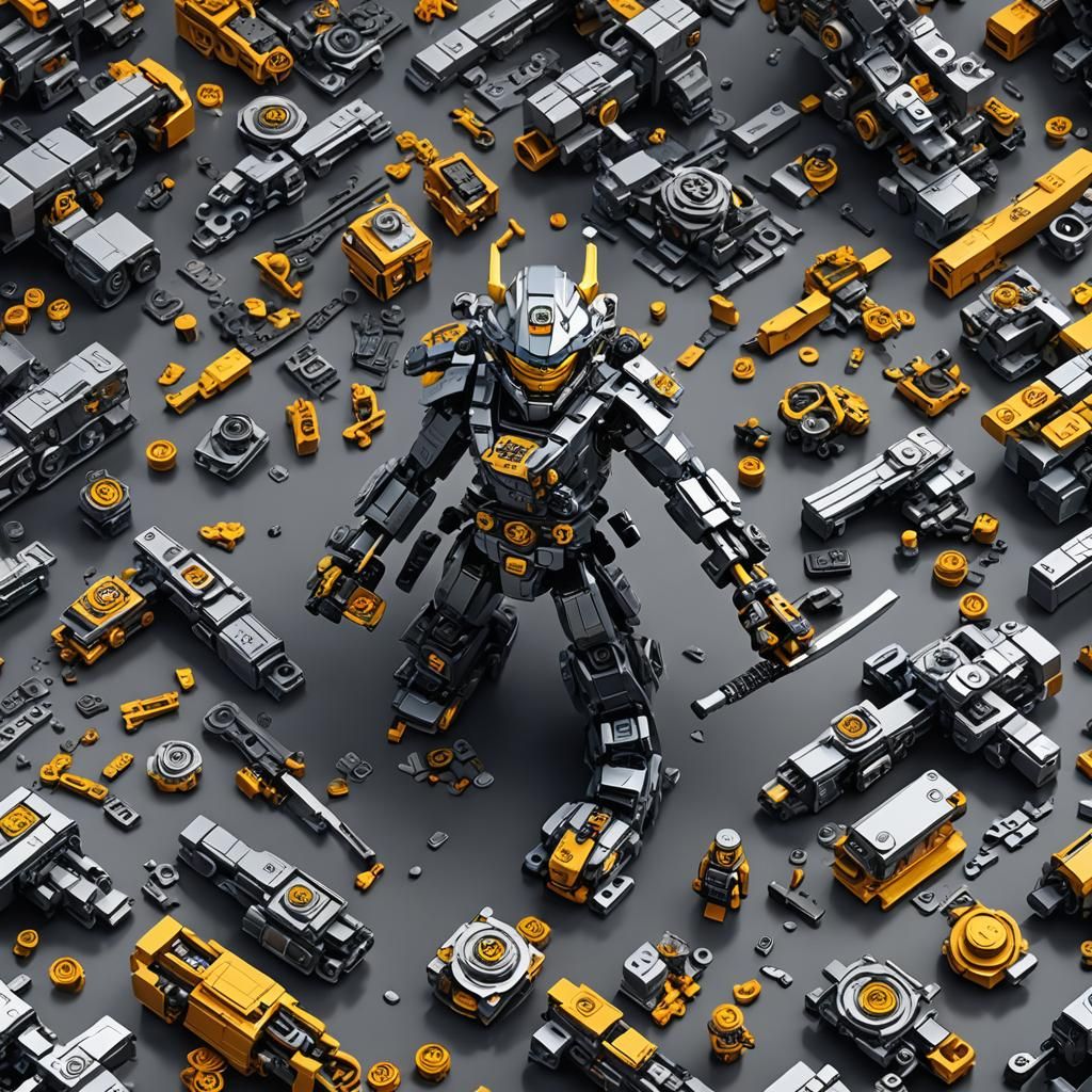 Lego Ninjago in Sci-Fi Cinematic Scene