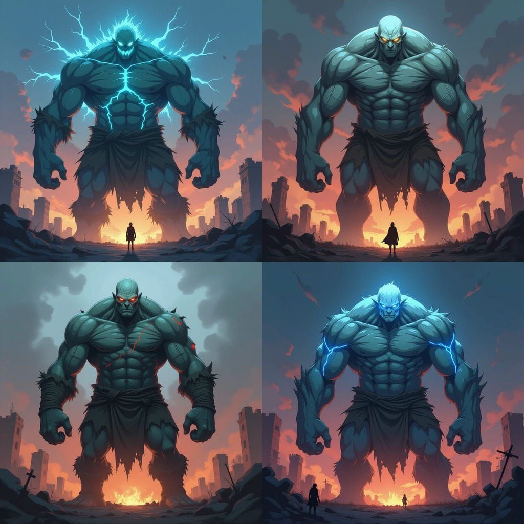 Giant Warrior in Shounen Anime Style