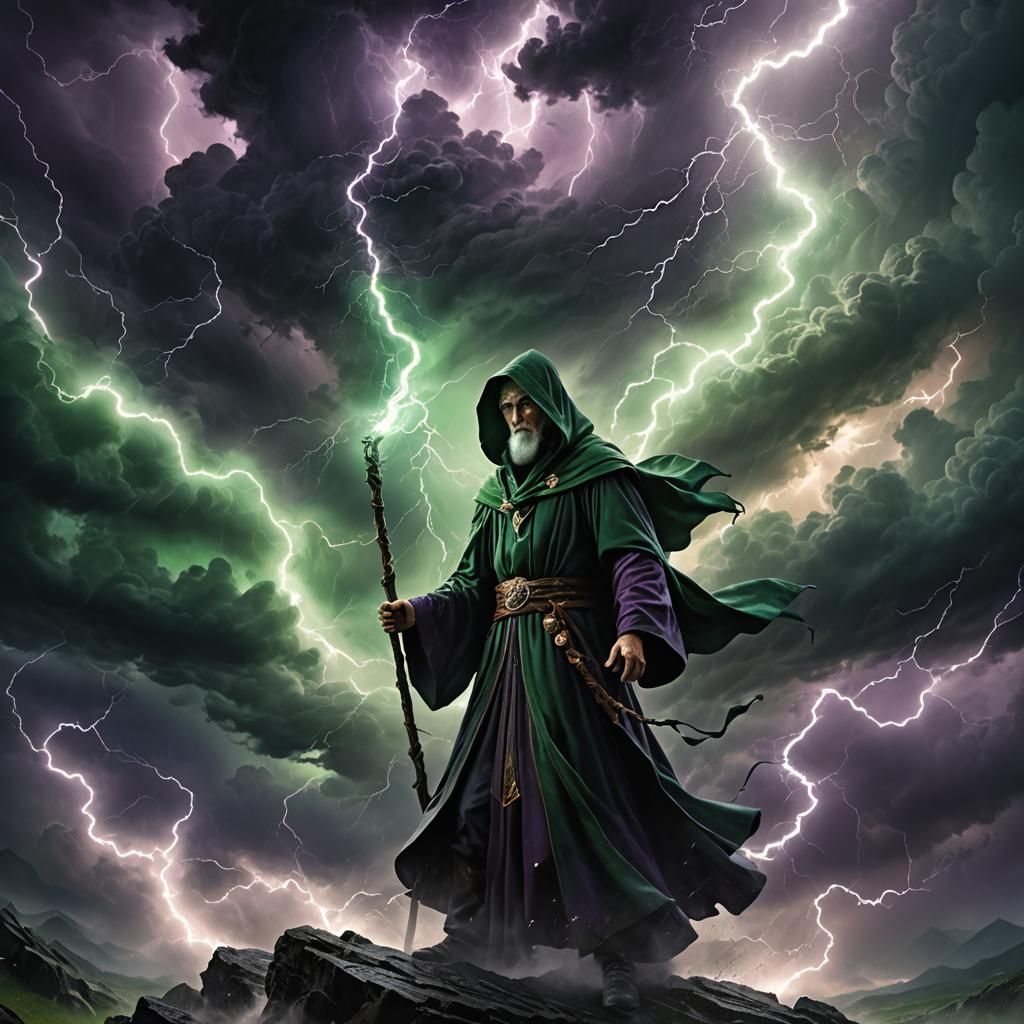Wizard in Storm: Fantasy Art Masterpiece