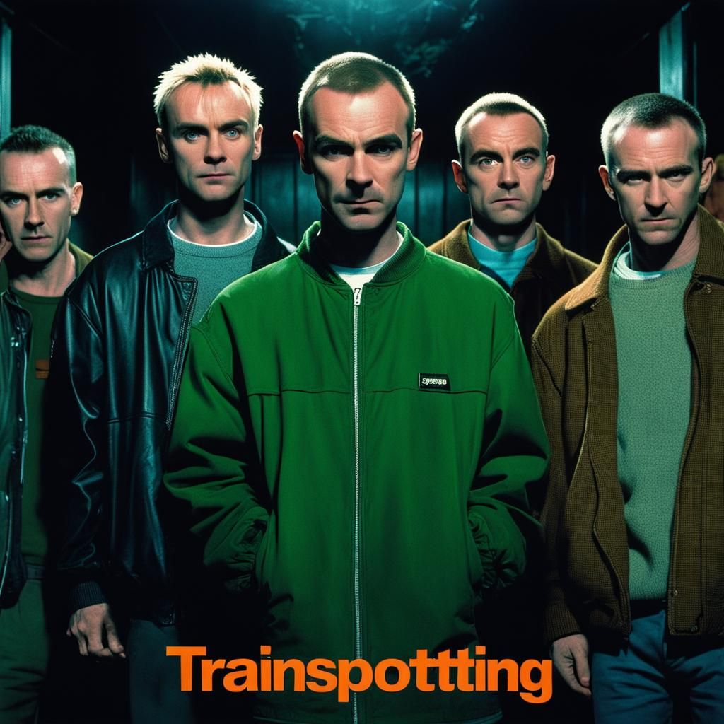 Trainspotting-Style Movie Still with Volumetric Lighting