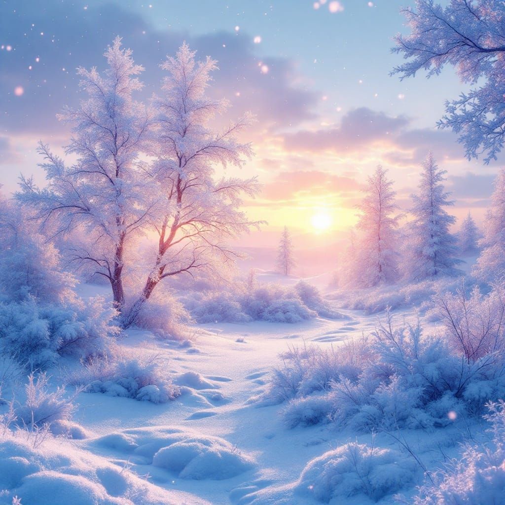 Gorgeous January Winter Scene in Ethereal Colors