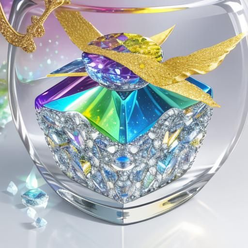 Rainbow Crystal Perfume in Modern Boutique, Macro Still Life
