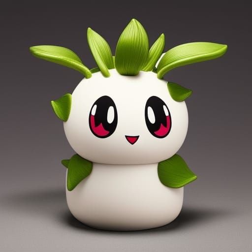 Beige Oddish Pokemon Concept Art in Digital Style