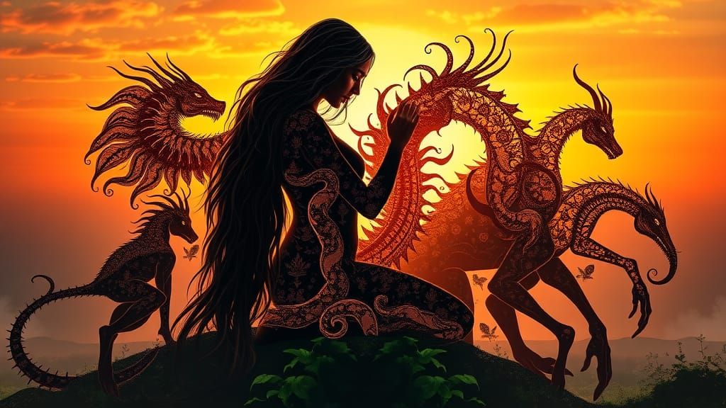 Mystical Collage: Myth and Creatures Awaken