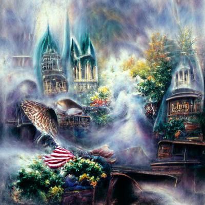 Ethereal Harry Potter Fantasy in Kinkade Style