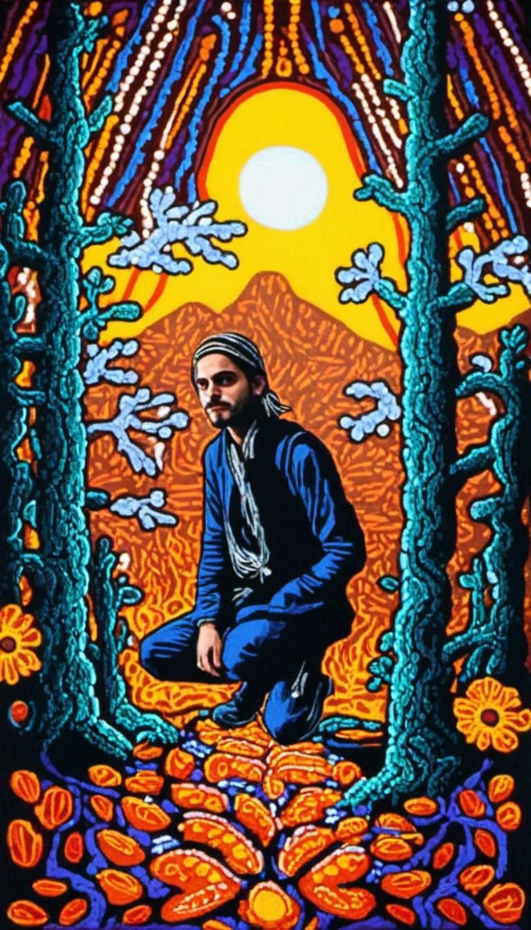 Native American Art Fusion with Dynamic Lighting