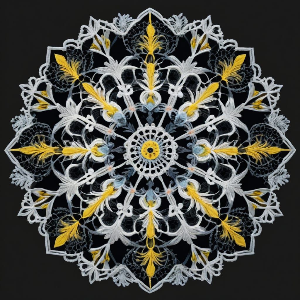 Intricate Kaleidoscope Lace Doily Pattern