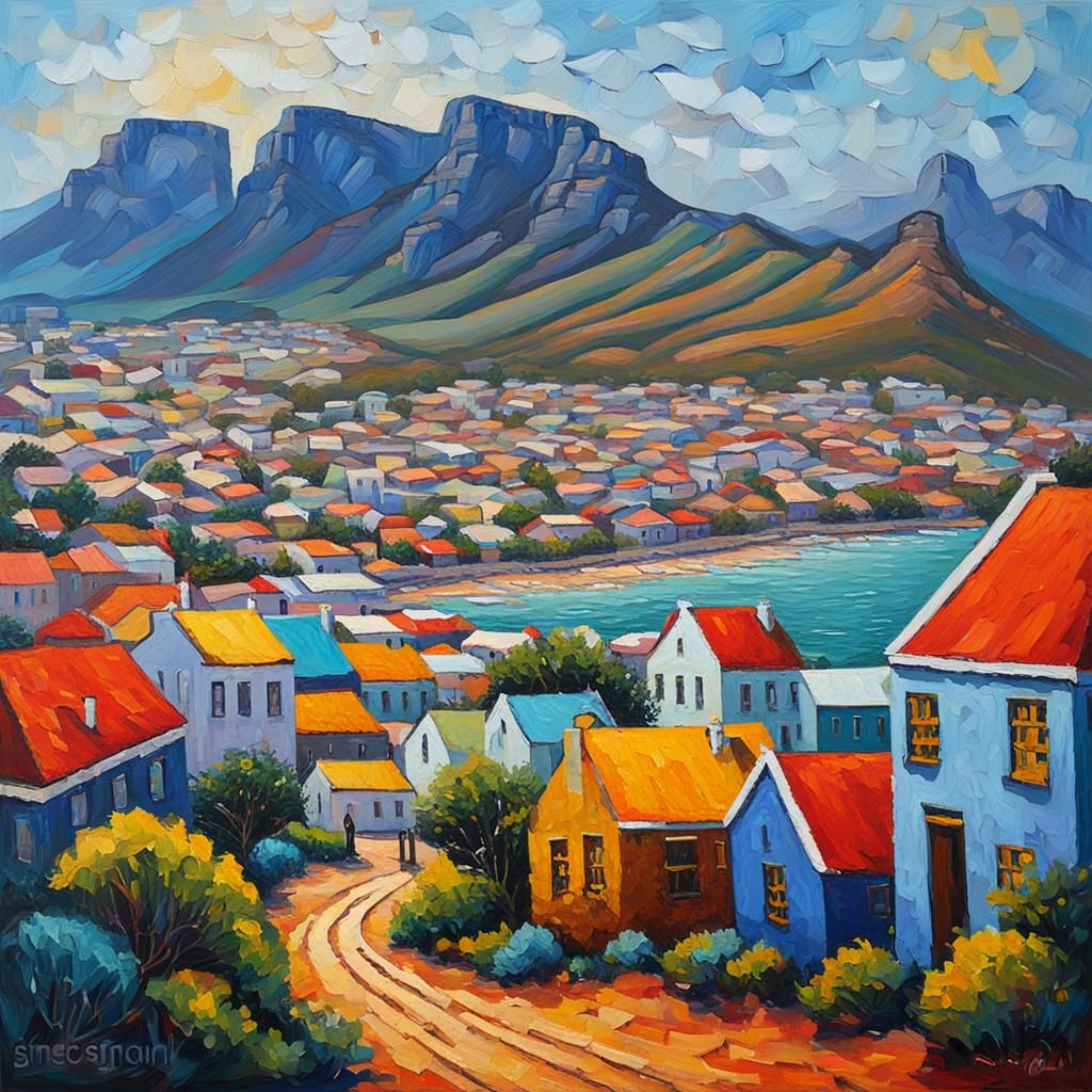 Cape Town, South Africa: Expressionist Oil Painting