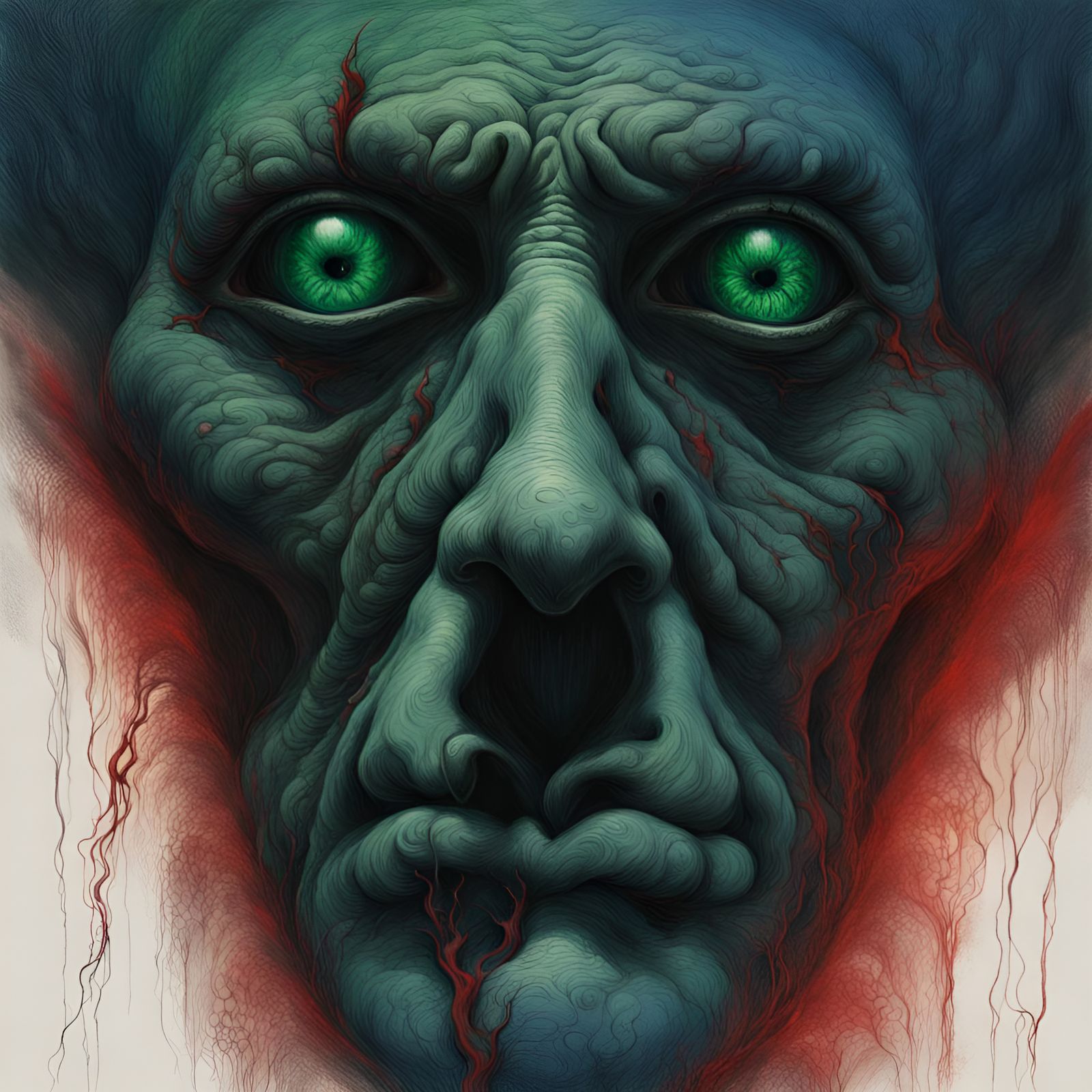 Possessed Madman's Gaze: A Charcoal Conceptual Art