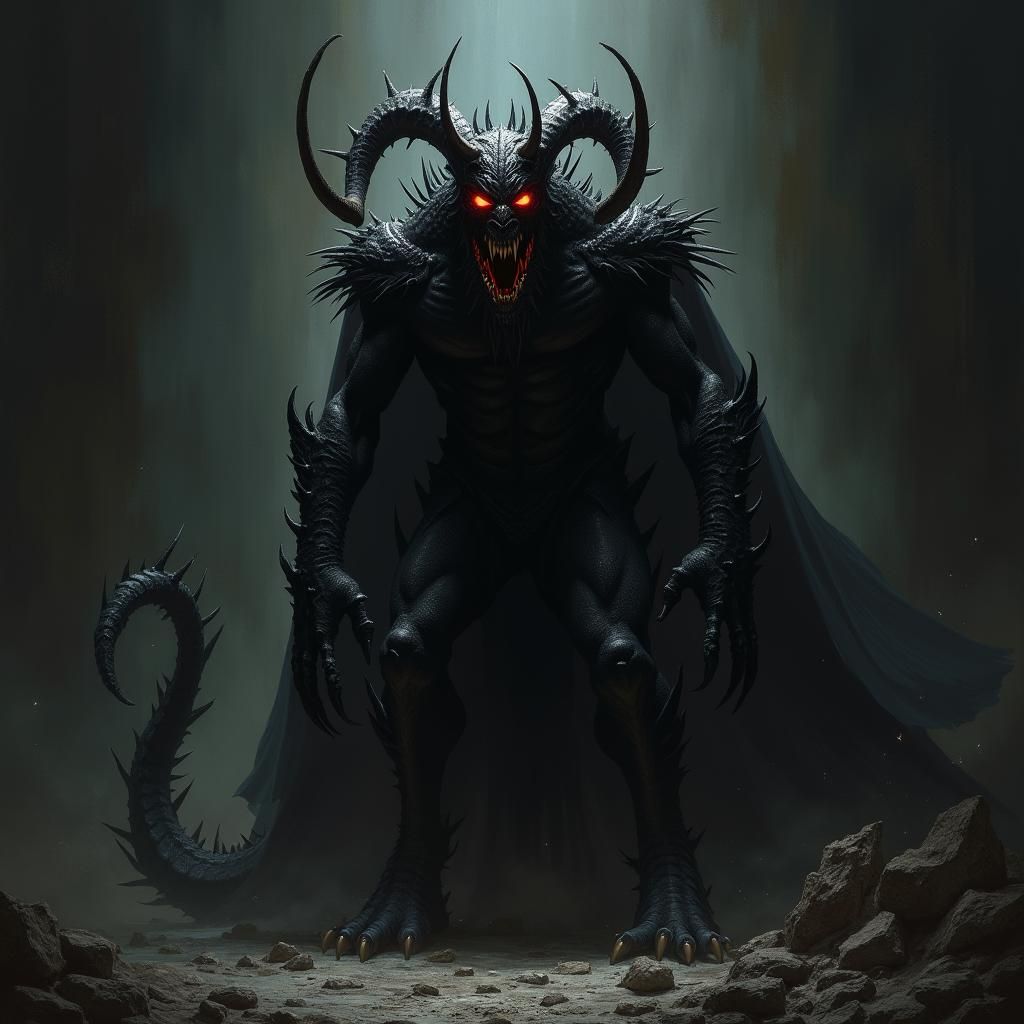 Towering Dark Prince Tenebris Illustration