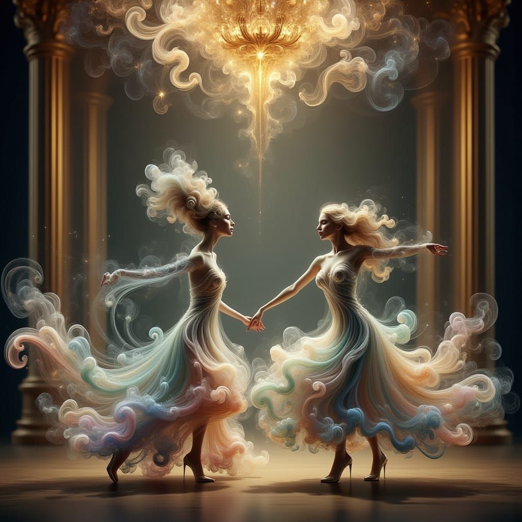 Galaxy Dancers Waltz in Cosmic Ballroom