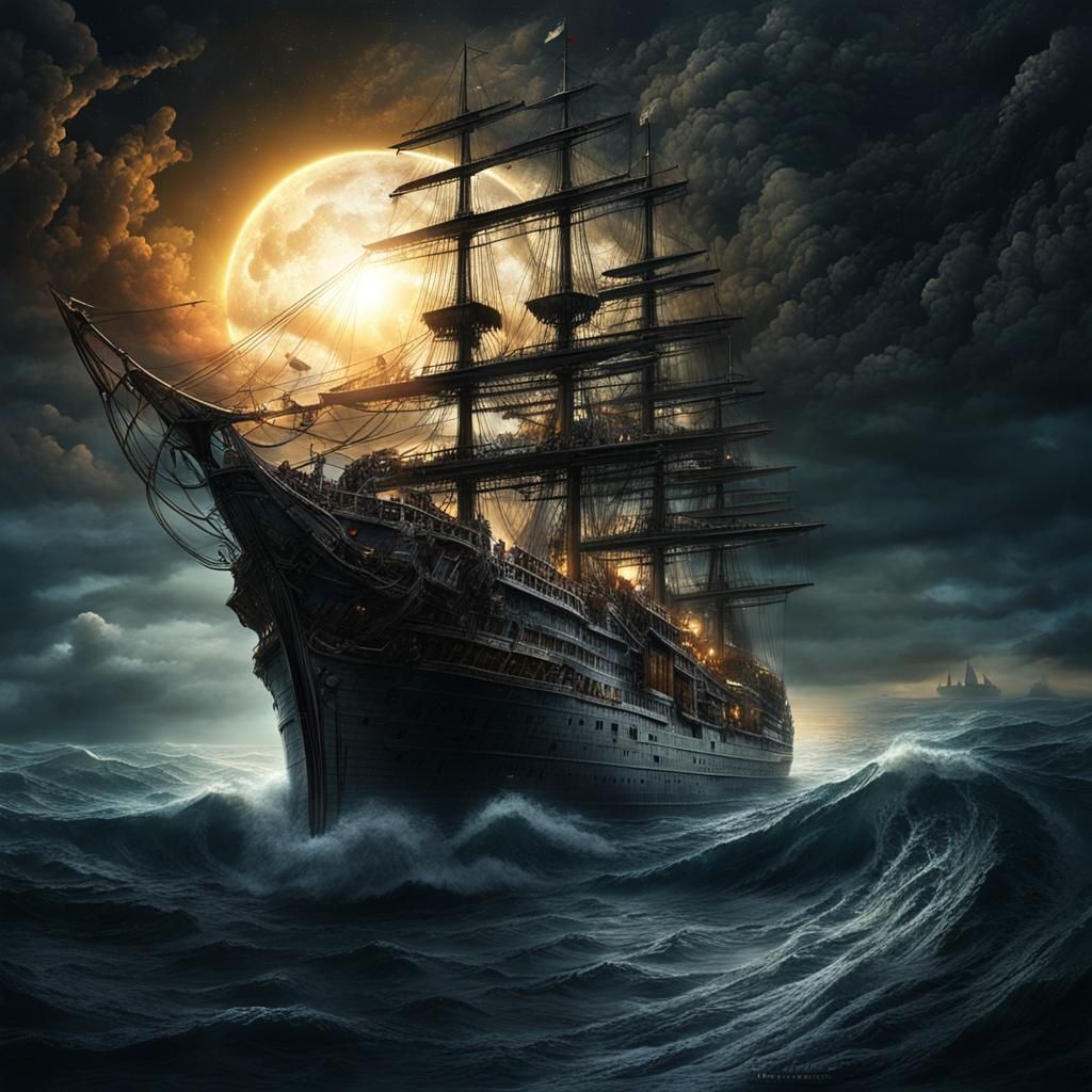 Epic Ship Sails into the Abyss of the Sea