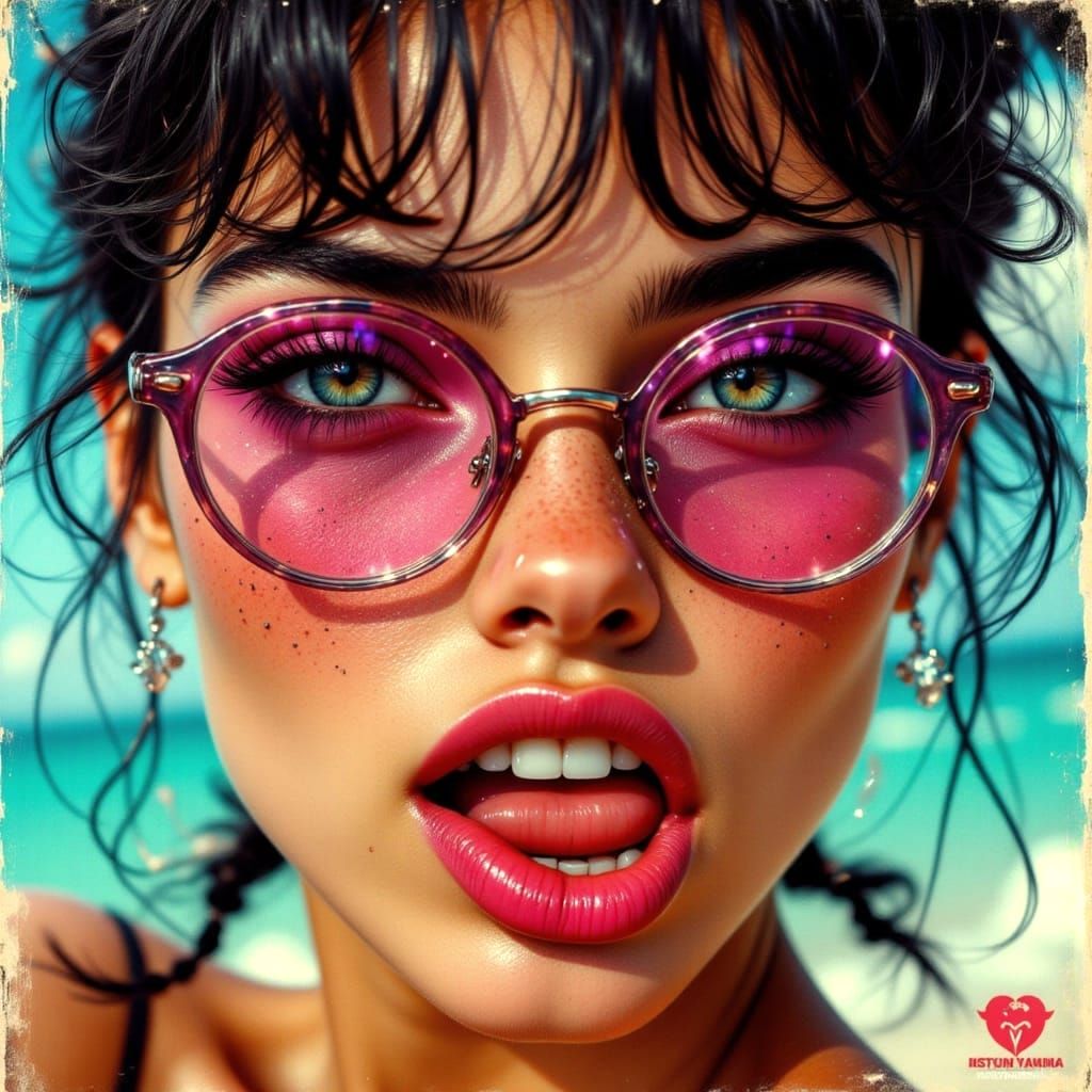 Sassy Pin-Up Girl Portrait in Comic Book Style