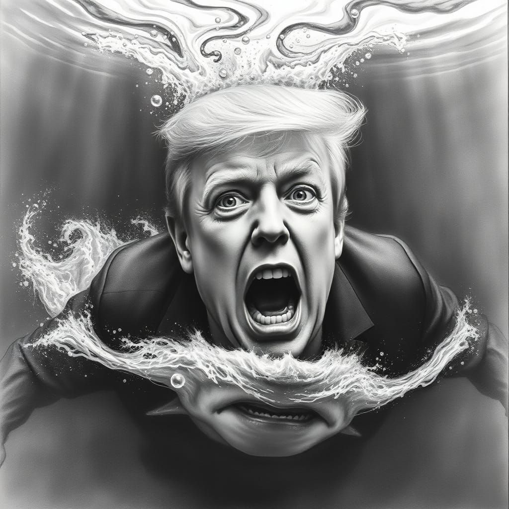 Donald Trump in Perilous Oceanic Pursuit