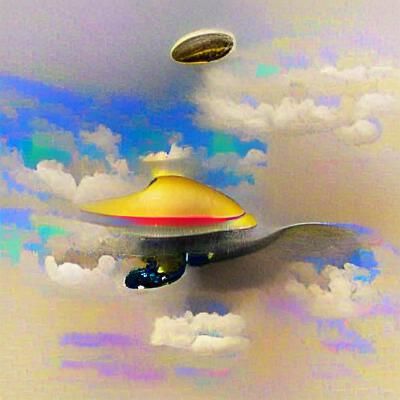 Classic Flying Saucer in Night Sky