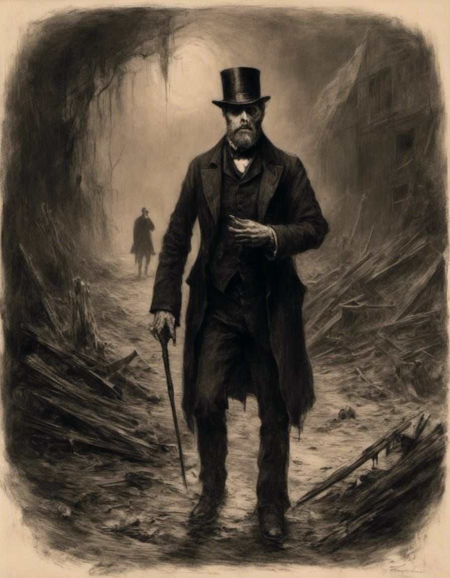 Macabre Victorian Gentleman in Viscous Nightmare