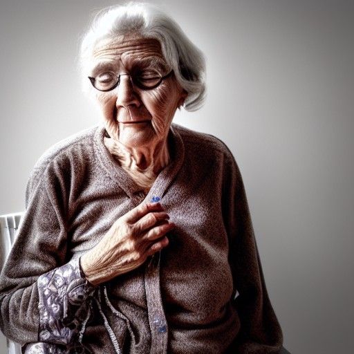 Kind Woman in Mended Clothing: Artistic Portrait