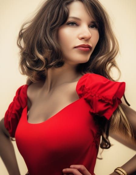 Woman in Red Dress, Professional Portrait Photography