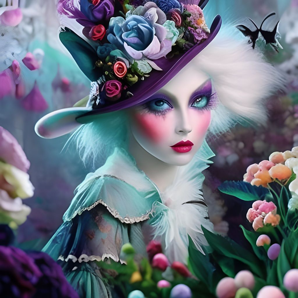 Victorian Goth Rabbit in Steampunk Setting, by Banksy