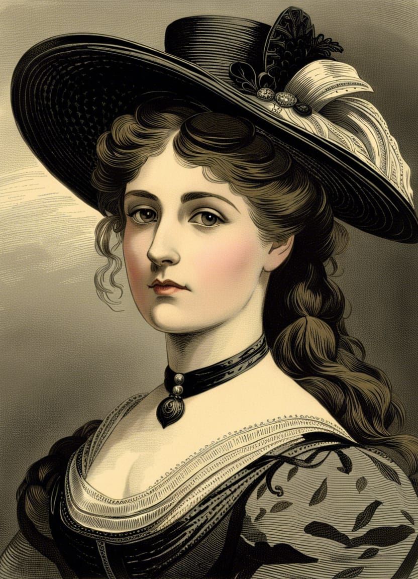 Victorian Woman Portrait in Gustave Doré Style