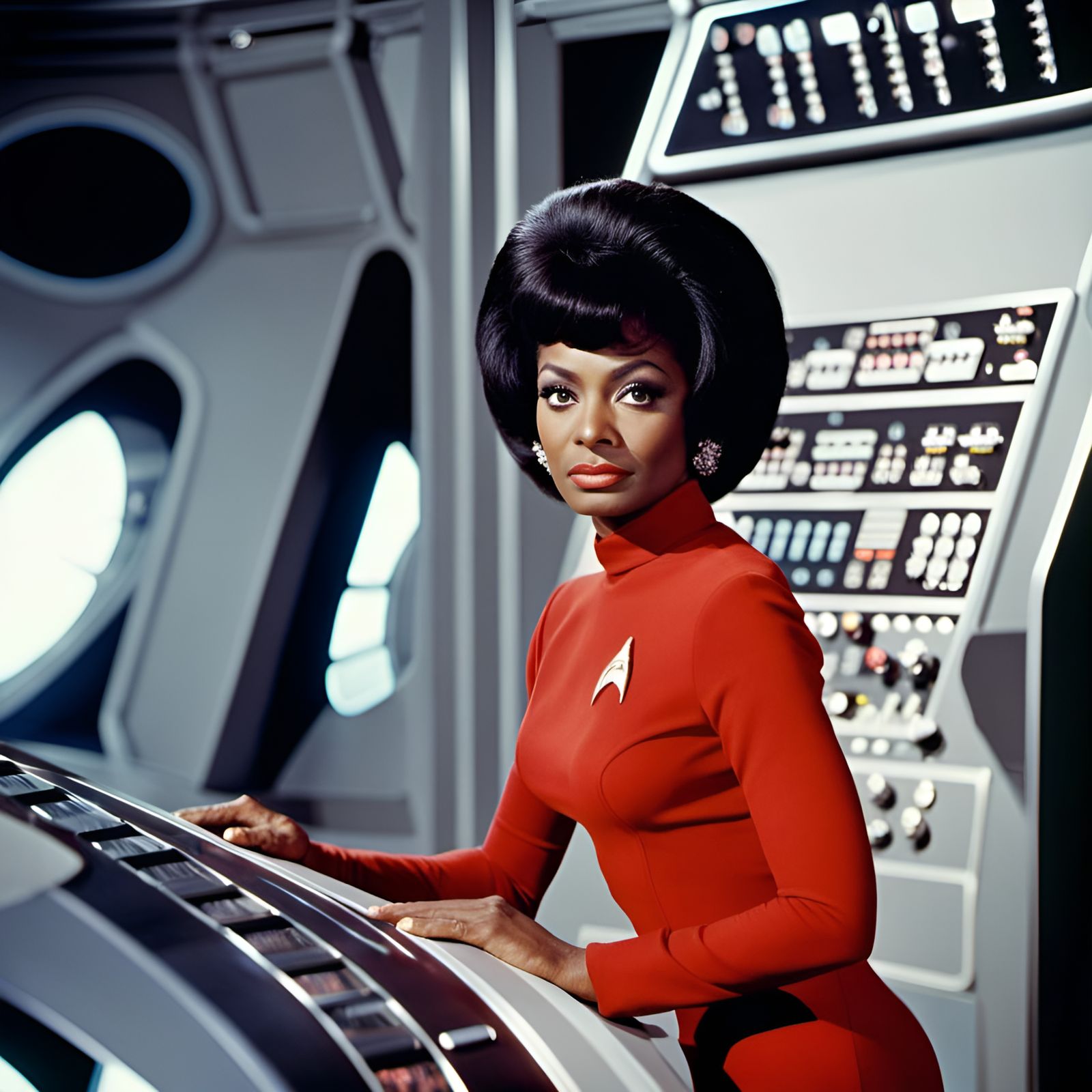 Nyota Uhura on the Enterprise in 1960s Style