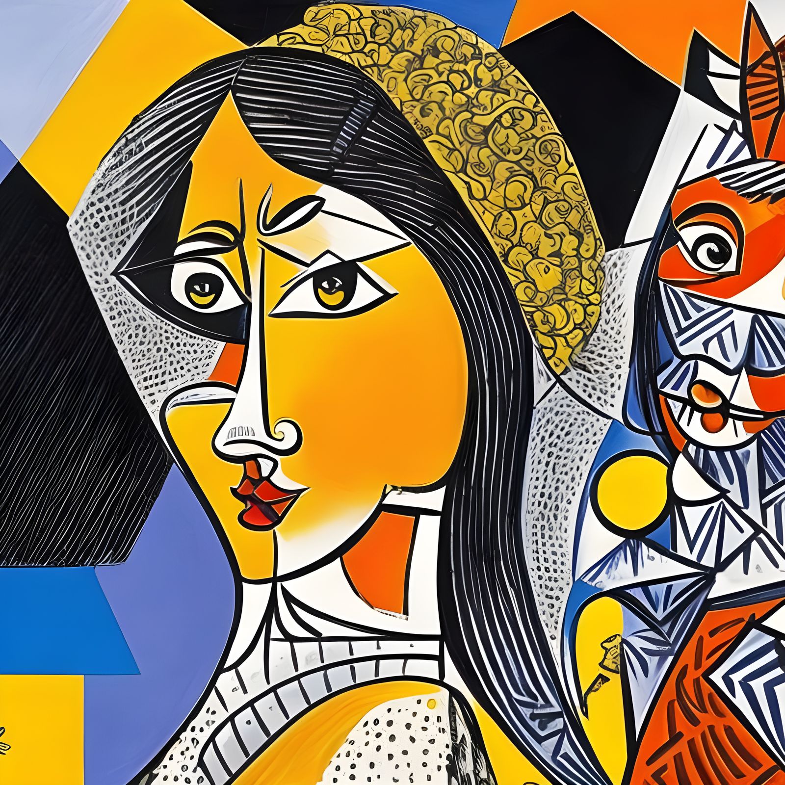 Stylized Cartoon Portrait in Book Illustration Style