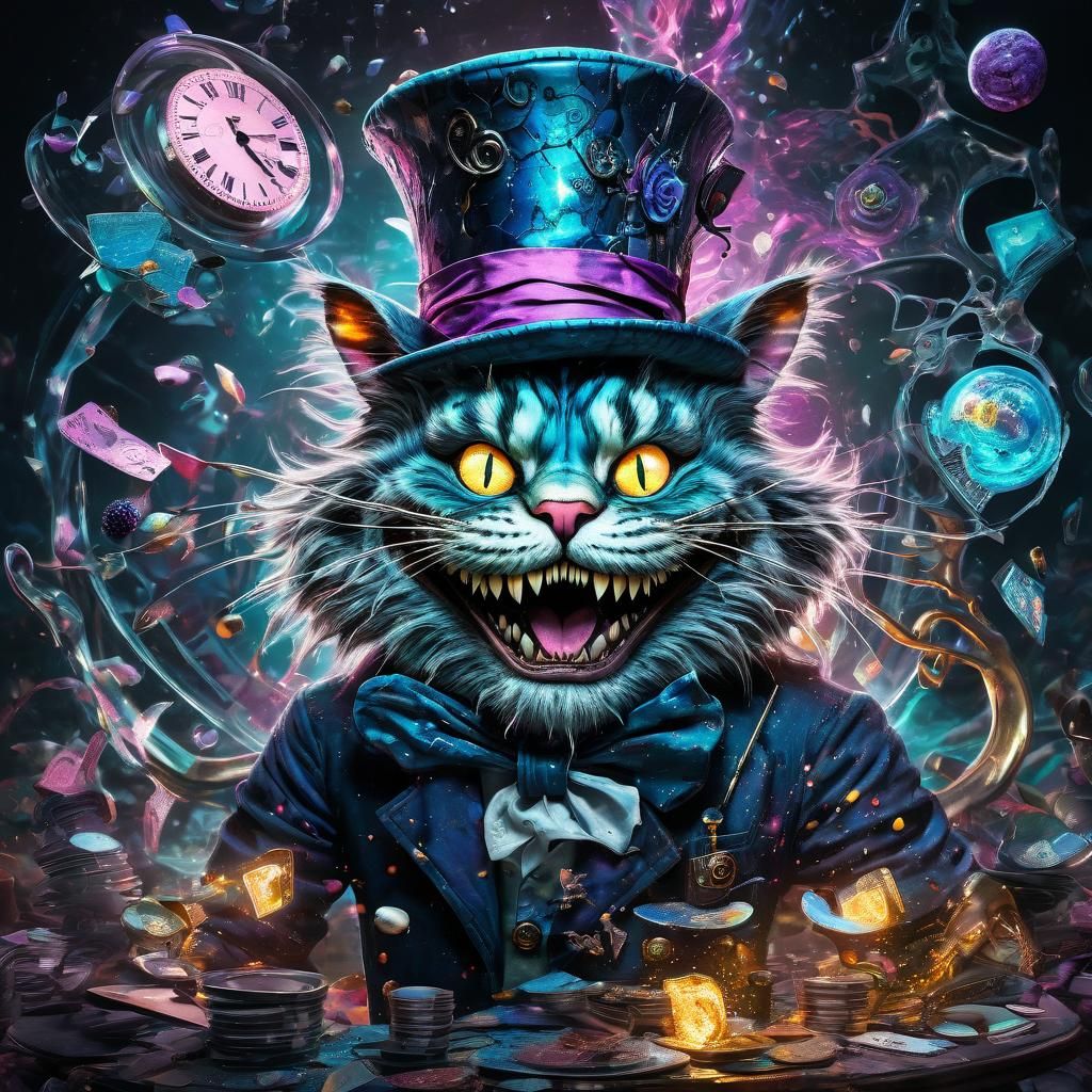 Shattered Wonderland: Cheshire Cat and Mad Hatter