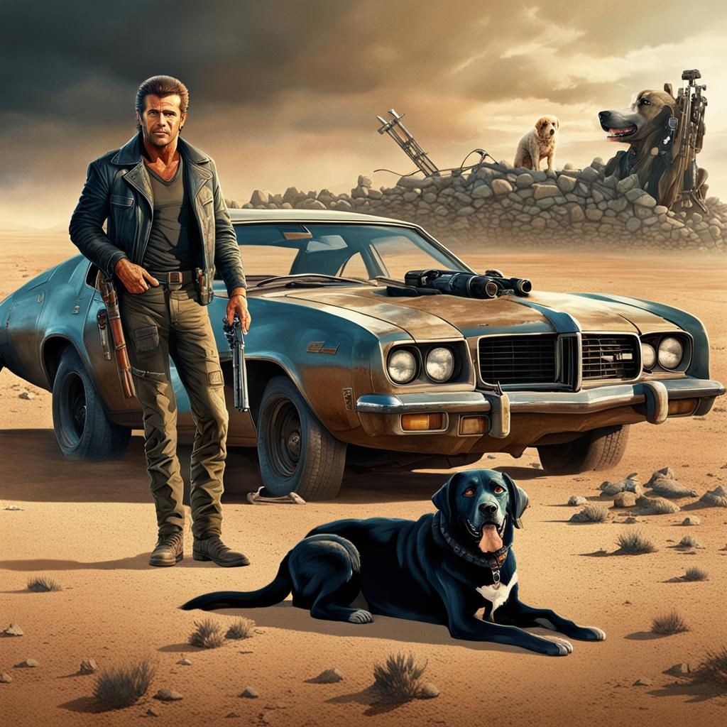 Mad Max in Wasteland Landscape: Matte Painting