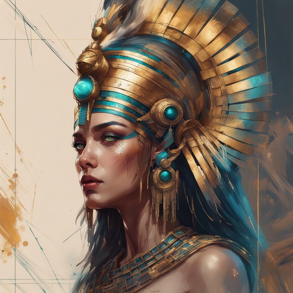 Cleopatra: Regal Portrait in Digital Art