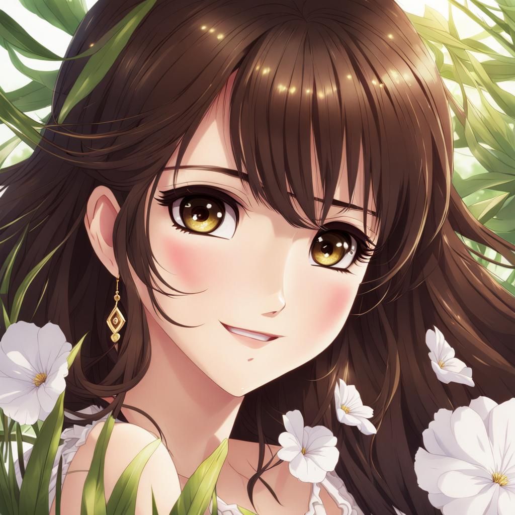 Anime Girl with Dark Hair and Big Eyes