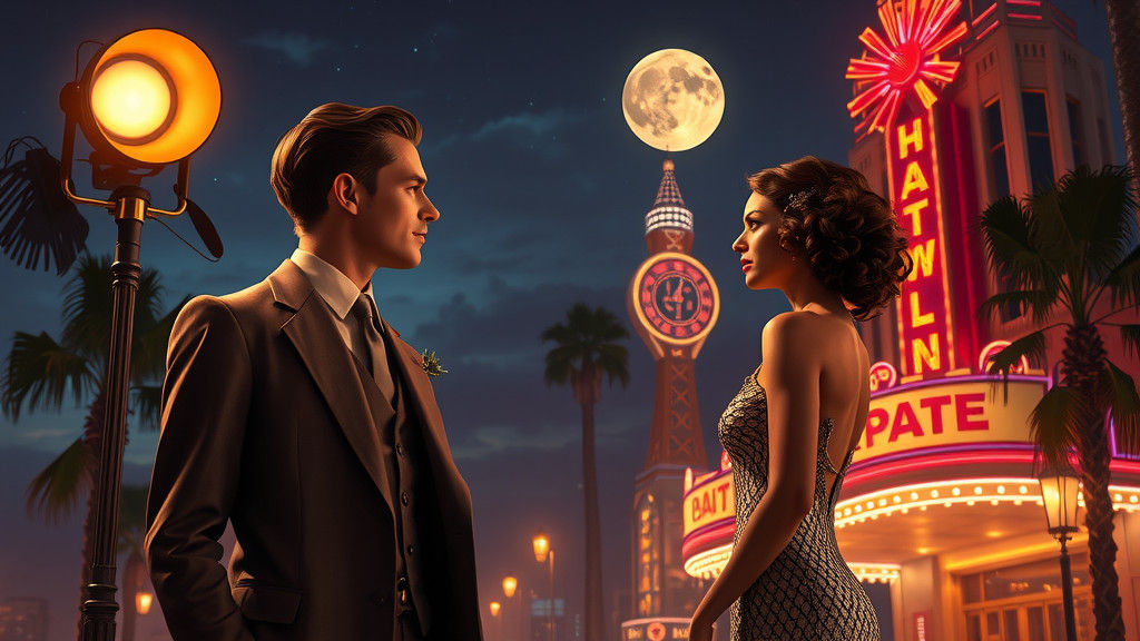 Hollywood Dreamscape: Silent Film Star and Chorus Girl