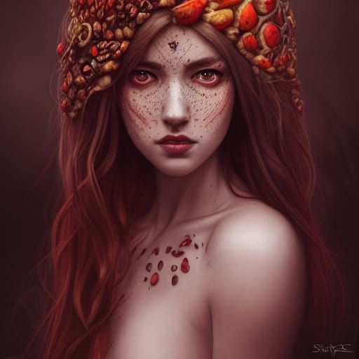 Psychedelic Goddess Portrait in Hyper-Realistic Style