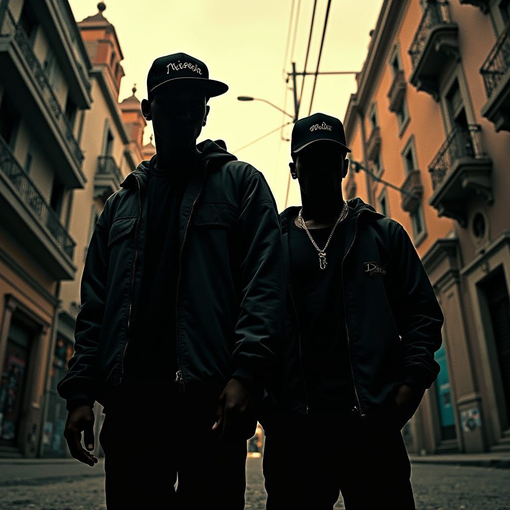 Gritty Urban Hip-Hop Icons in Cinematic Style