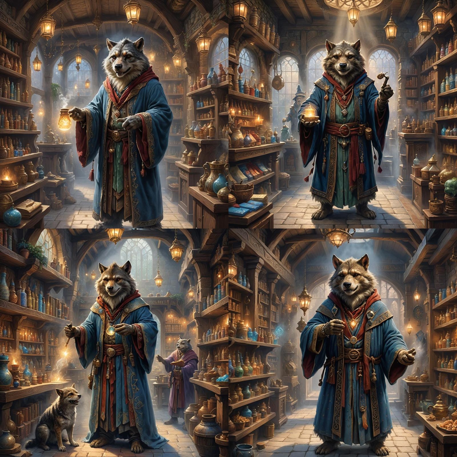 Friendly Gnoll Mage in Magic Shop