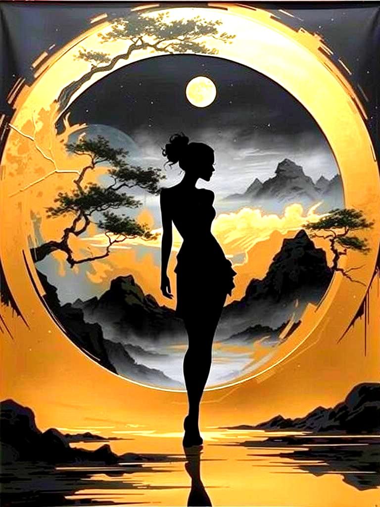 Enchanted Silhouette in the Still of Night