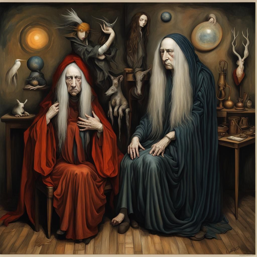 Surreal Dreamscape: A Dark Fantasy in Watercolor Style