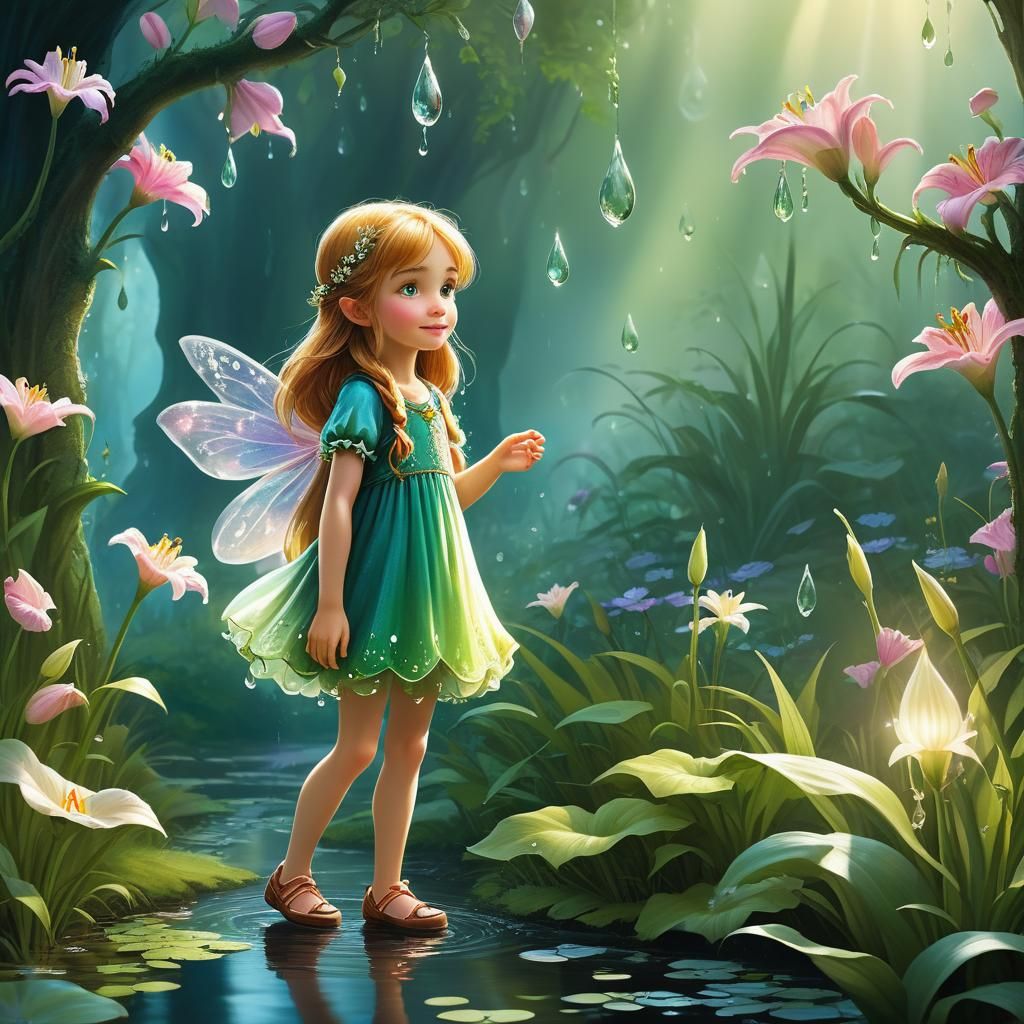 Lily's Magical Dewdrop: A Fairy Kingdom Adventure