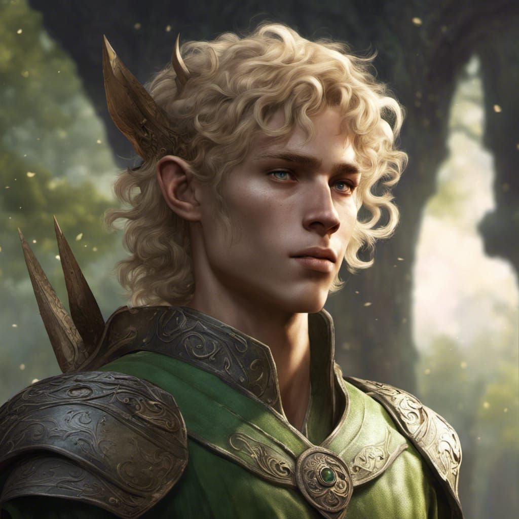 Fantasy Half-Elf Ranger Boy Portrait in 8K