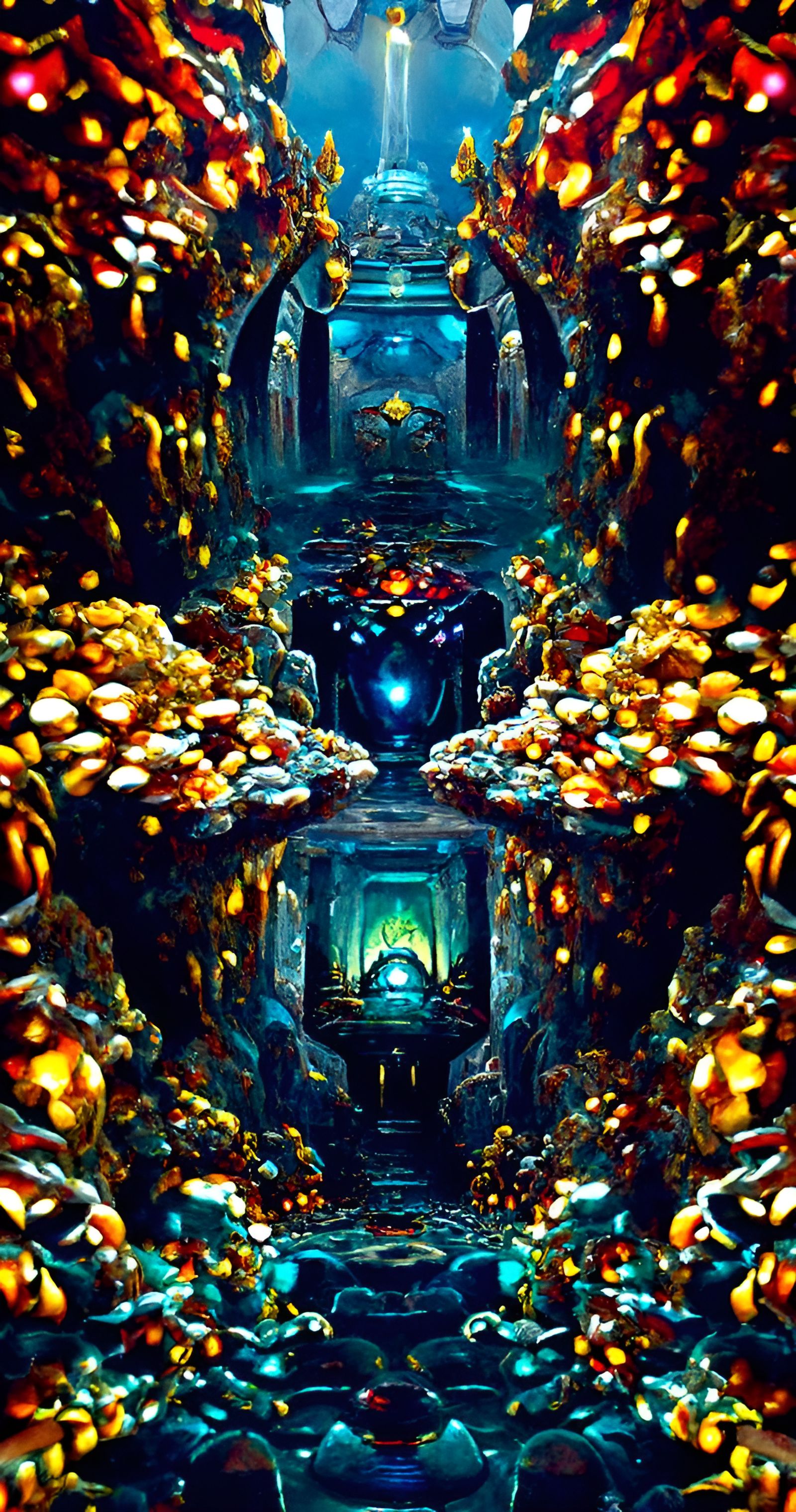 Underwater Treasure Hallway to Diamond Portal