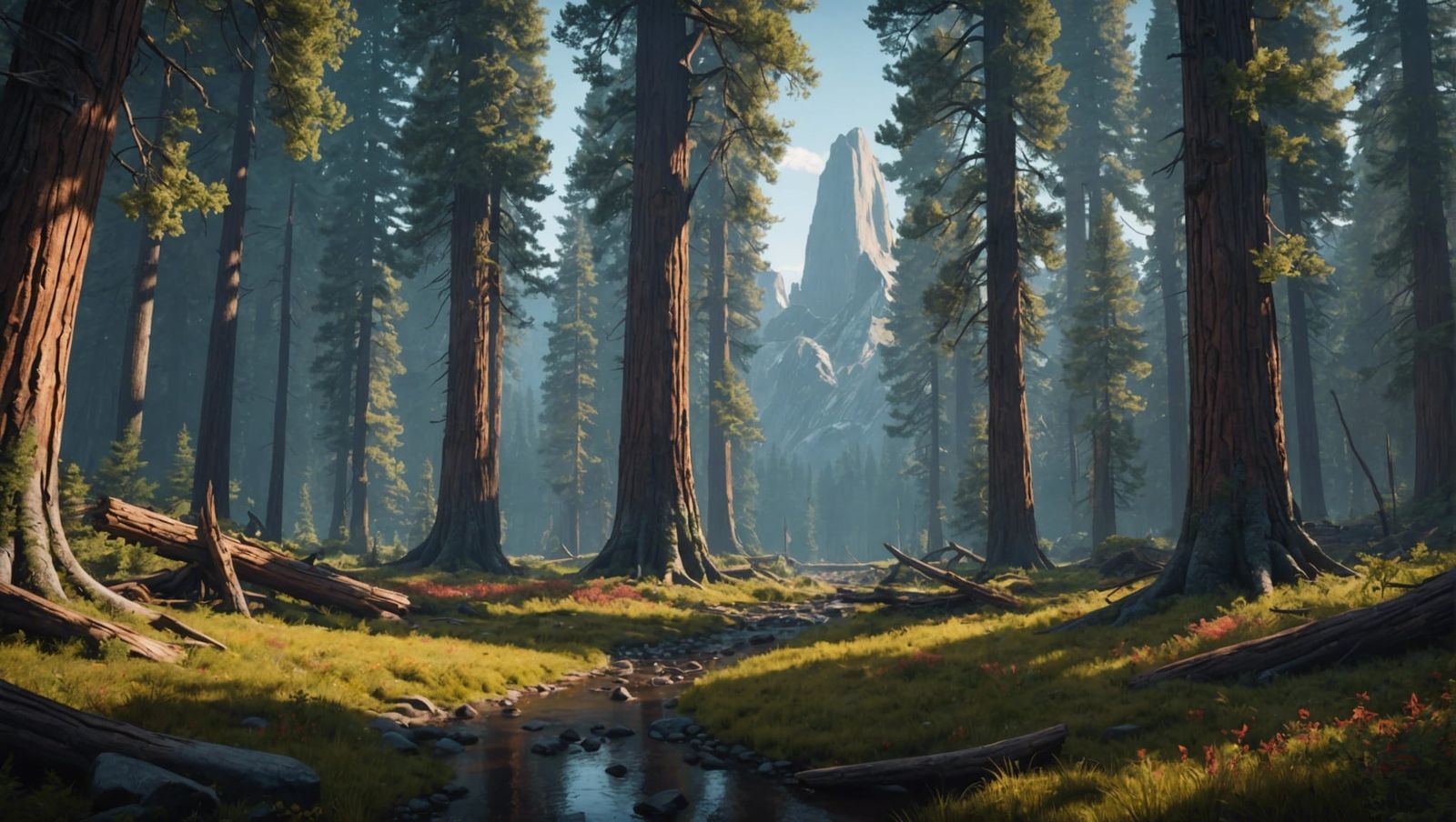 Yosemite Whispering Woods: Detailed Matte Painting