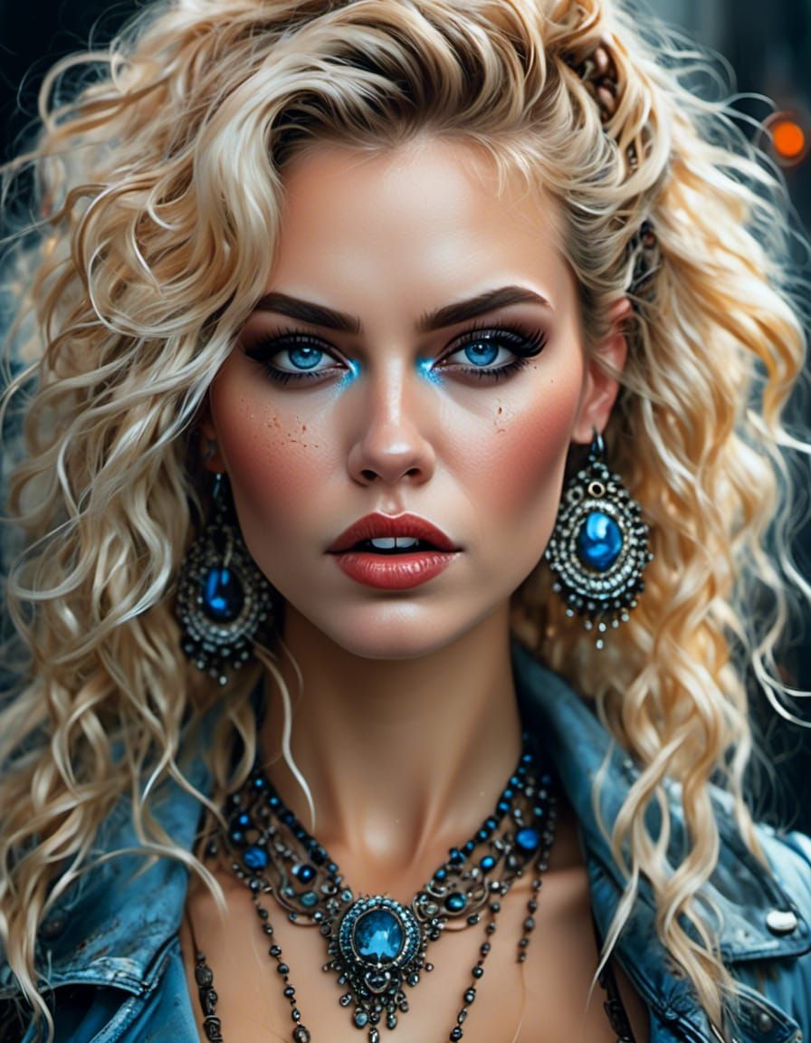 Detailed Portrait of Plump Woman in Acrylic Style