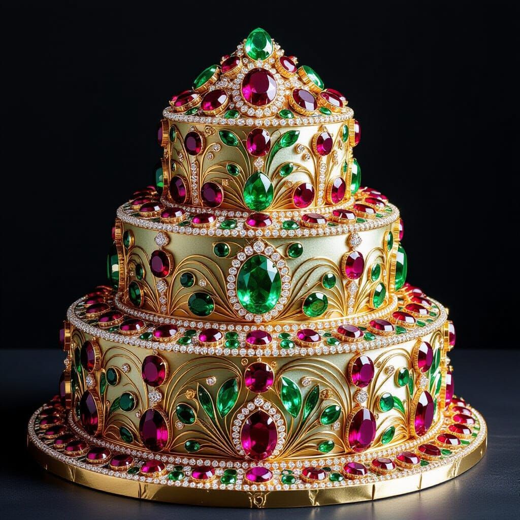 Gemstone Cake in Art Nouveau Style