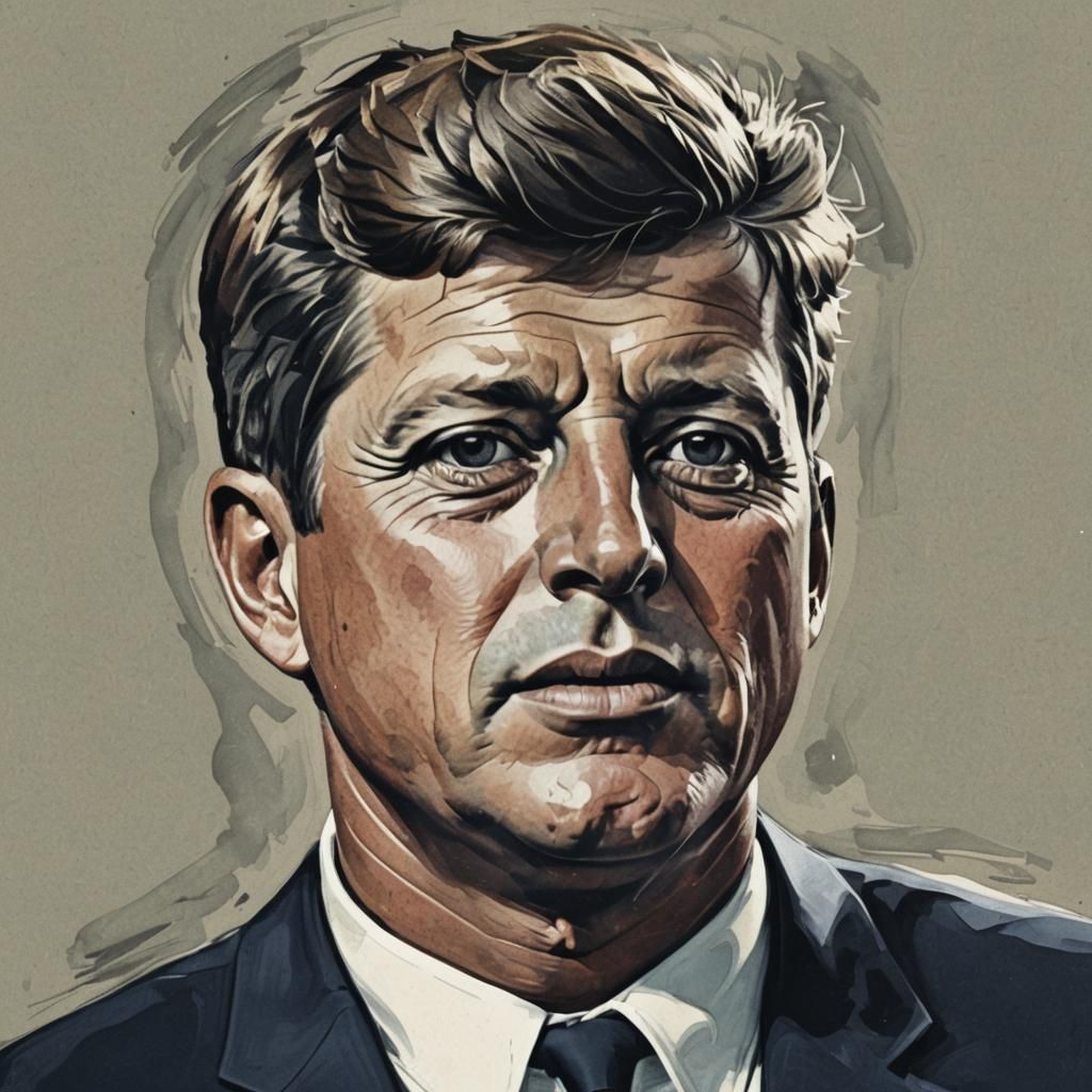 Illustration of John Kennedy Portrait