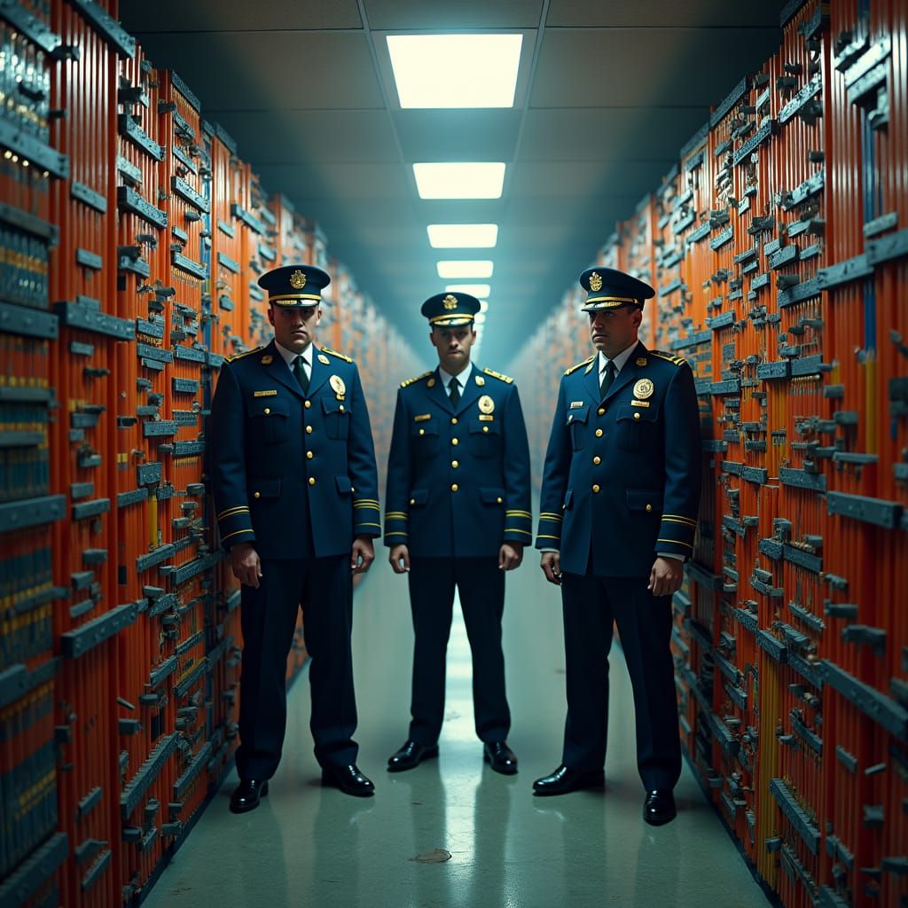 Pencil Vault Guardians in Hyper-Realistic Style