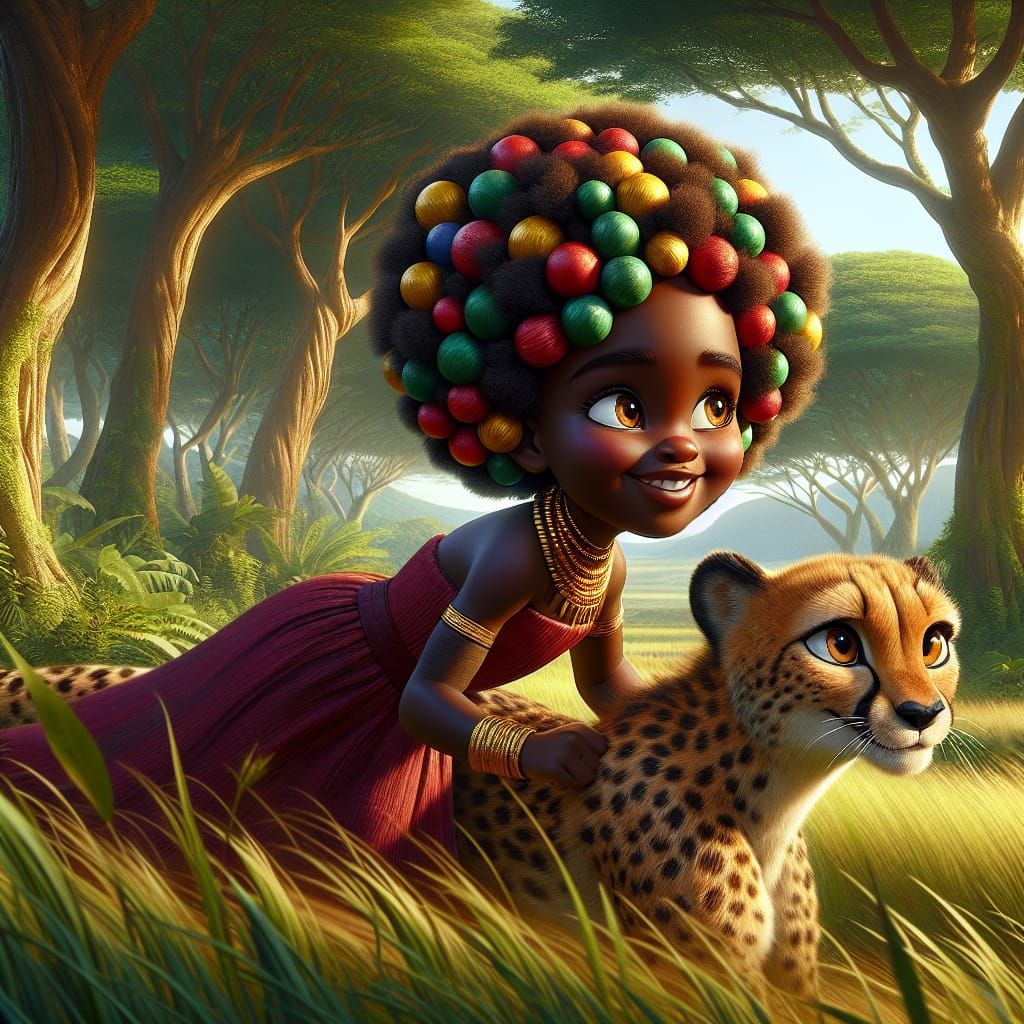 Princess Aloni and Kito in Ancient African Kingdom