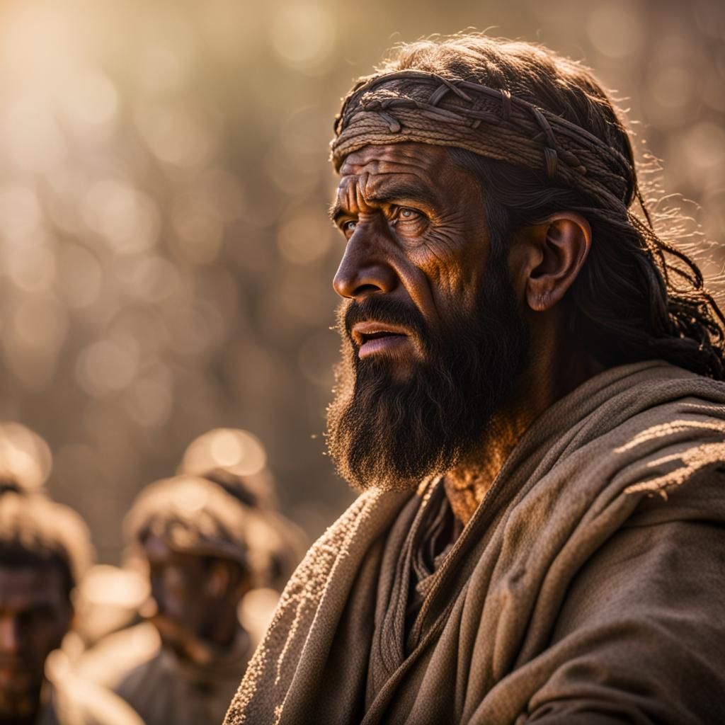 Intense Biblical Scene in Sharp Focus