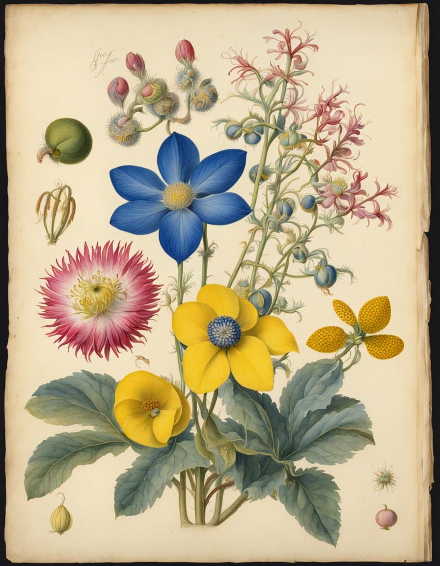 Hyperrealistic Botanical Illustrations of Lemjentria Flowers